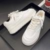 New Fashion Chunky White Sneakers Woman 2024 Autumn Thick Bottom Vulcanized Shoes Wman Pu Leather Platform Sneaker Shoes Female