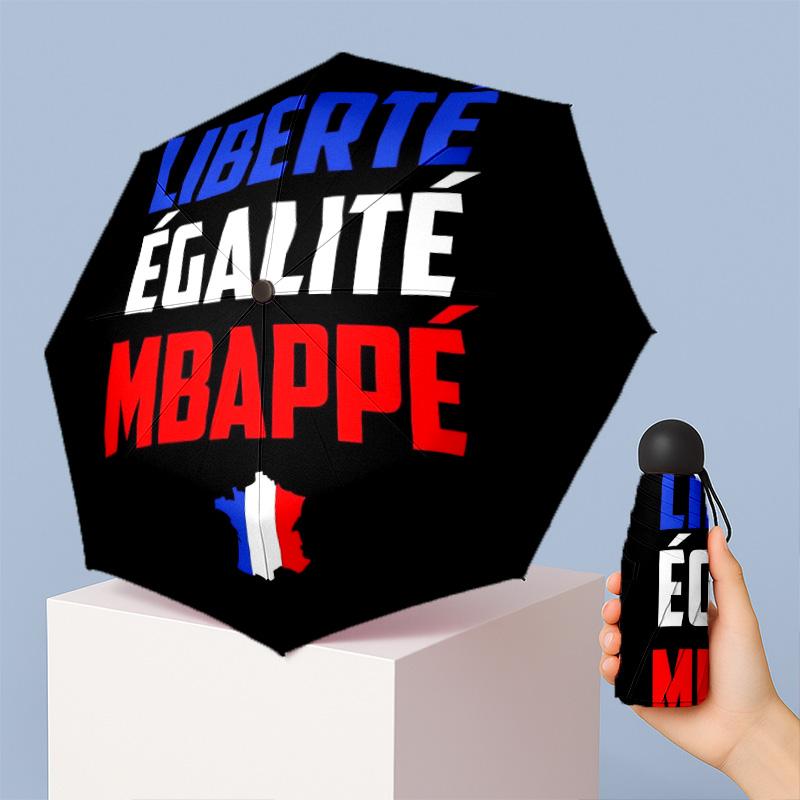 France national football team Pattern Printed Mini 5 Folds 8 Ribs Compact Umbrella Windproof Waterproof Lightweight Portable Folding