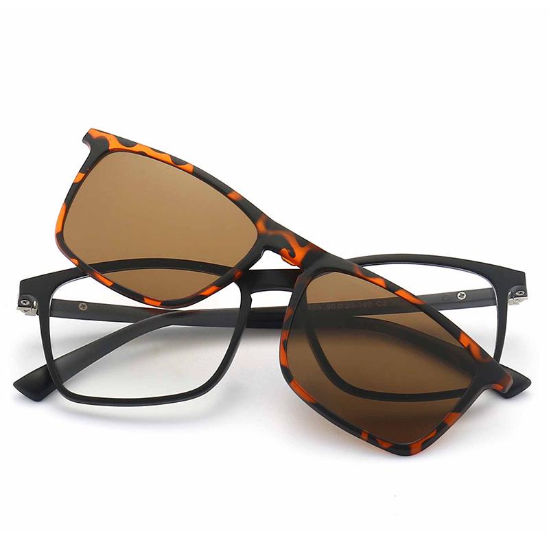 Coolmu Vintage Polarized Sunglasses & Prescription Frames Set for Men & Women - 1 Frame with 5 Colorful Magnetic Clip-ons.