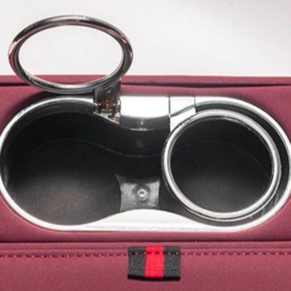Double Cup Holder Car Armrest Cushion PU Leather Phone Storage Box Car Interior Tissue Box SUVs