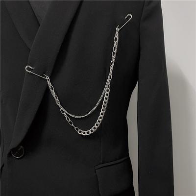 Hip Hop Personality Chain Brooch, Clothing Decoration, Suit Brooch, Brooch, Accessory