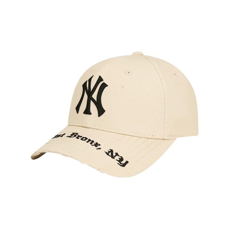 Men's Vintage Distressed MLB Baseball Cap - LA/NY Big Logo Curved Brim Sunshade, Embroidered, Versatile