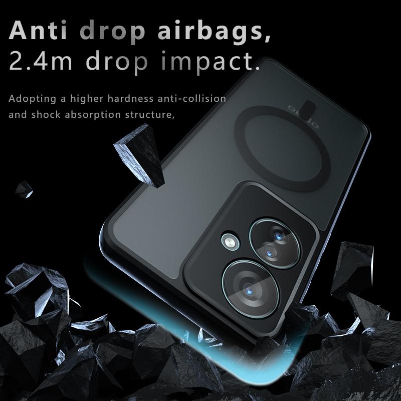 For Oppo Reno11 F 5G Case Compatible with MagSafe TPU+PC Matte Skin Touch Phone Cover