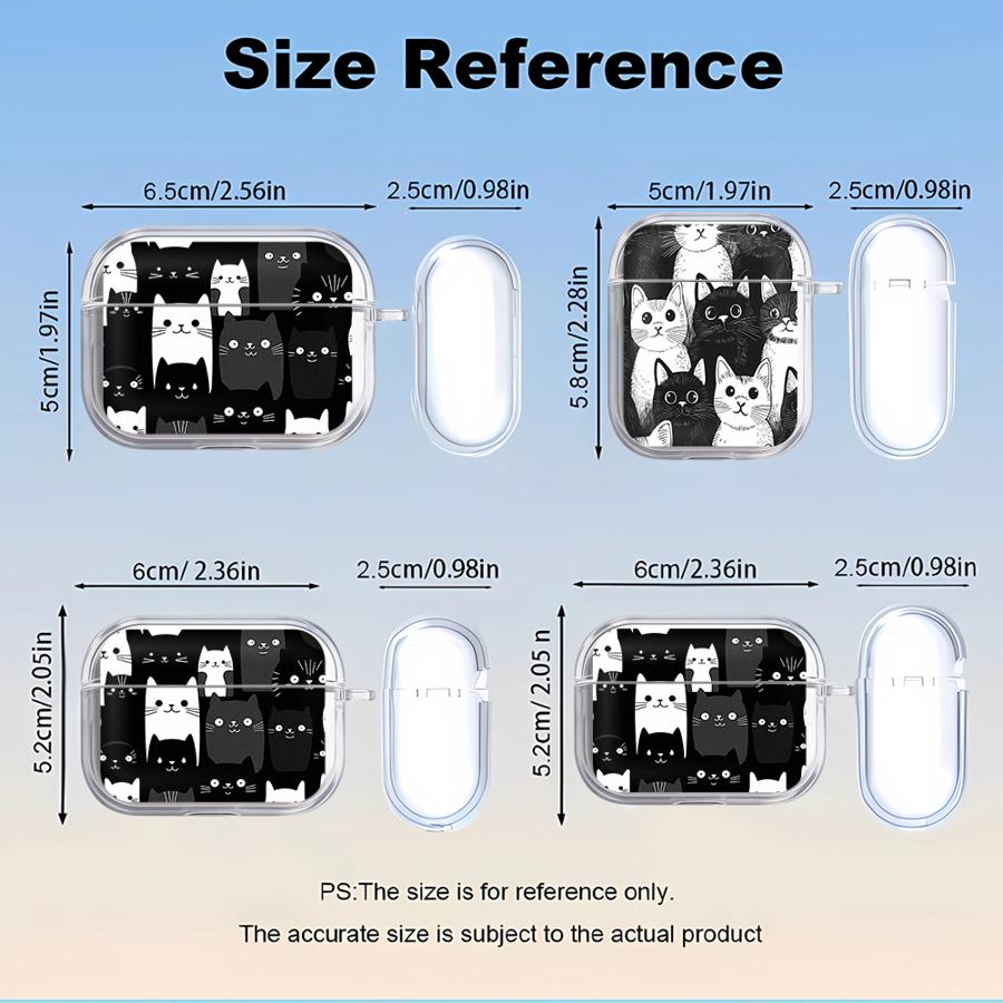 Case For Airpods Pro2 3 2 1 Pro 4 Pro3 Clear Earphone Cases Cover Cute Cat Lovely