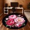 1ks Květiny Pivoňky Kulatá Podložka na Židli Koberec - Protiskluzová, Podlahová Rohožka do Kanceláře, Ložnice a Vnitřní Výzdoby -1002173