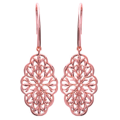 [L6326] - Rose Gold 'Carmen' Gold Plated Earrings - 25x15 Mm