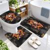 3Pcs Flannel Toilet Mat Set Queen Bathroom Rug Bath Carpet Non Slip Home Decor