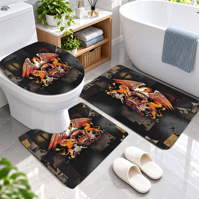 3Pcs Flannel Toilet Mat Set Queen Bathroom Rug Bath Carpet Non Slip Home Decor