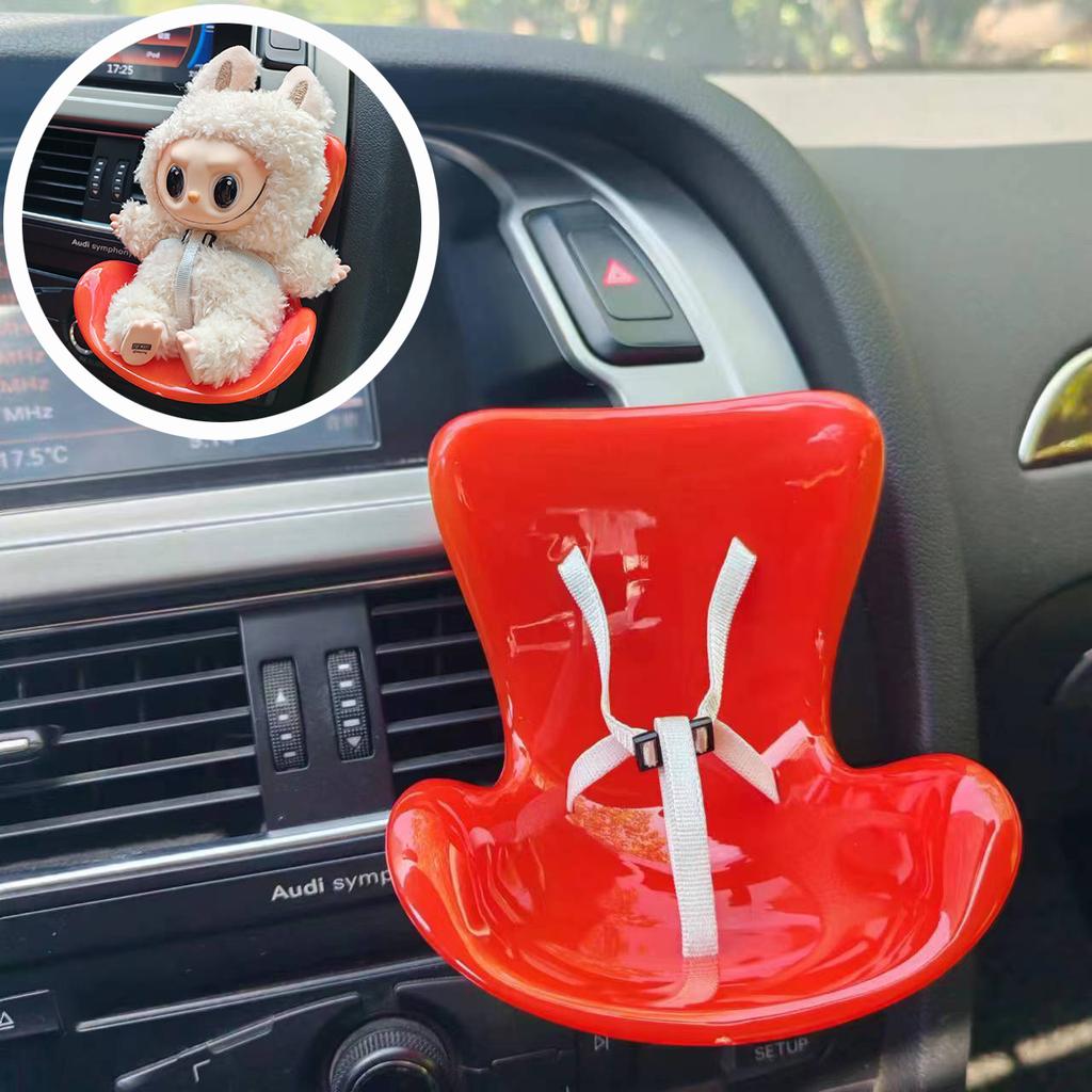 15-17cm Car Doll Seat Labubu Doll Safety Seat Cute Doll Air Outlet Aromatherapy Decoration Car Interior Ornament Accessorie Gift
