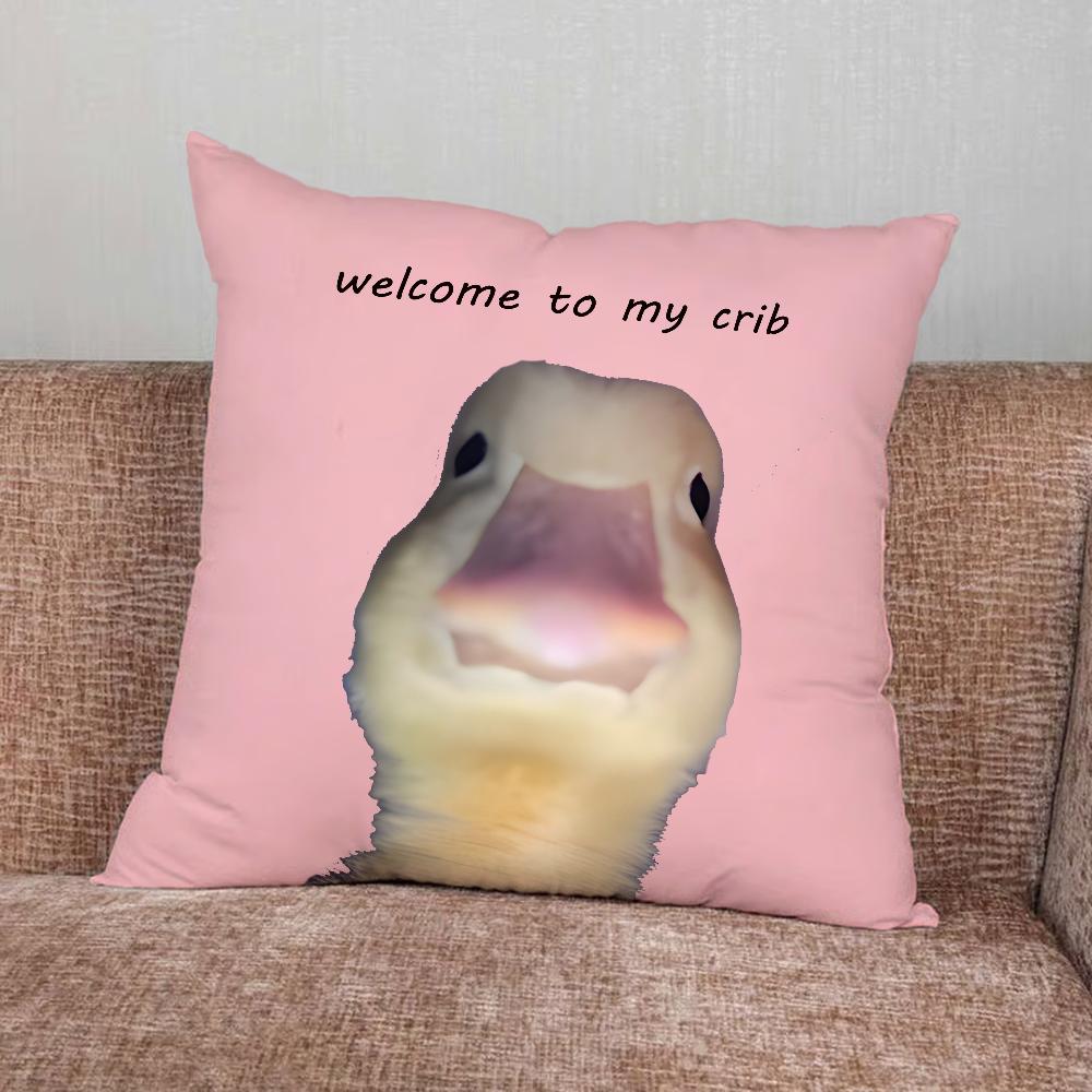Welcome To My Crib Duck Pillow Case For Home Bedroom Car Office Decoration Living Room Sofa Cushion Cover Suitable