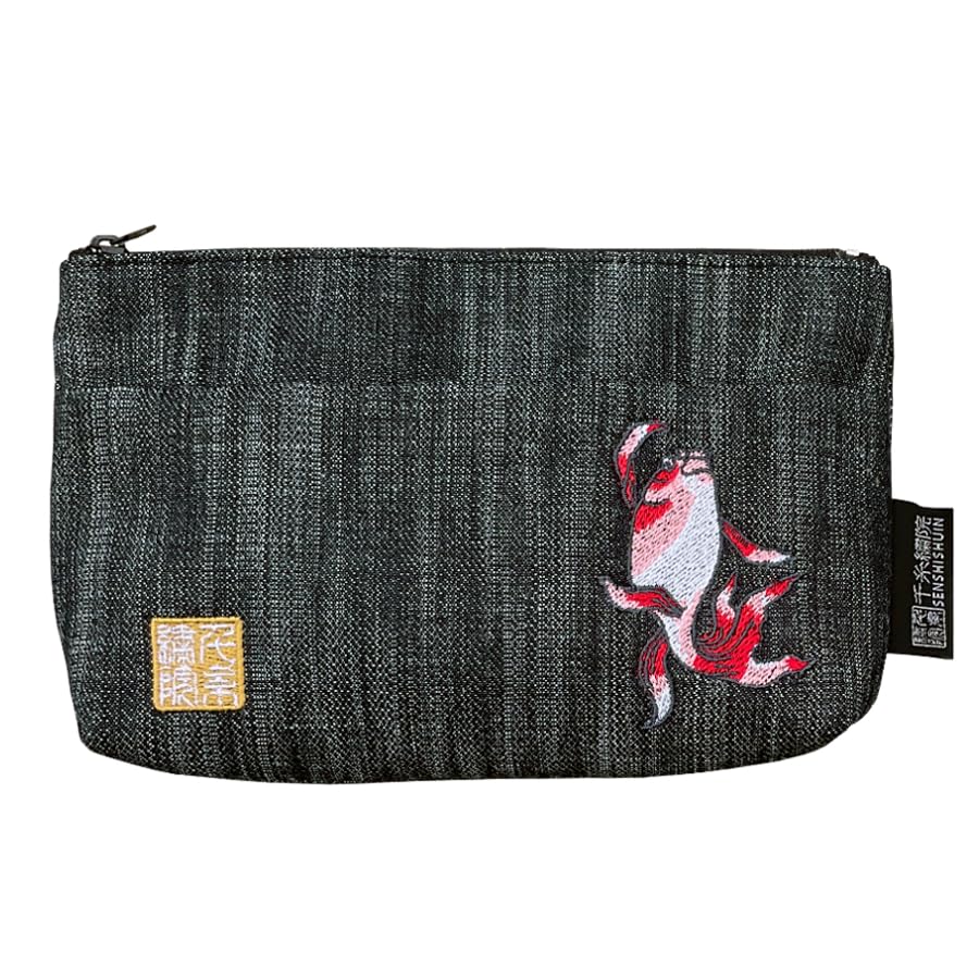 Senshishuin Pouch Denim 2 Goldfish (Lined) (Size Small)