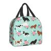 French Bulldog Puppy Facial Insulated Lunch Bag for Work School Frenchie Resuable Thermal Cooler Lunch Box Women Kids