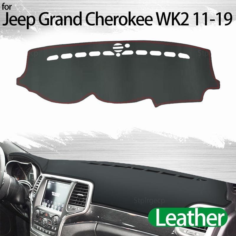 Skórzana Mata na Deskę Rozdzielczą Akcesoria Car-Styling Pokrowce na Deskę Rozdzielczą Podkładka Osłona Przeciwsłoneczna Mata na Deskę Rozdzielczą Dla Jeep Grand Cherokee WK2 2011-