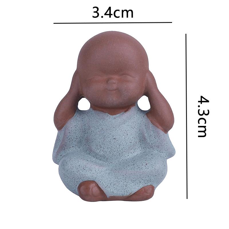 Y Ceramic Mini Monk Figurines  Bonsai Fairy Garden Ornament Landscape Decoration Buddha Statue Home Decor Zen Meaning Tea Pet