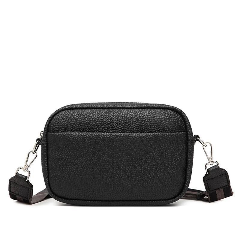 

2026 Trendy Women s Messenger Saddle Bag: Versatile, Stylish PU Litchi Pattern 21cm L * 7cm W * 14cm H чорний