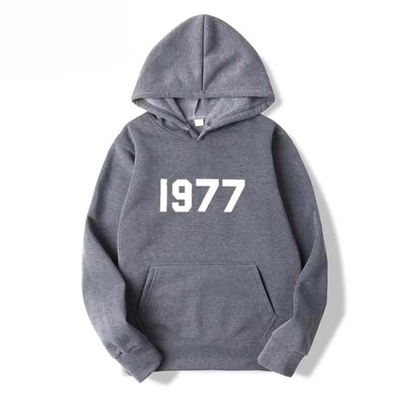 2025 vintage back-to-school collection 1977 new style fashionable men's and women's hooded sweatshirt - A trendy hip-hop street