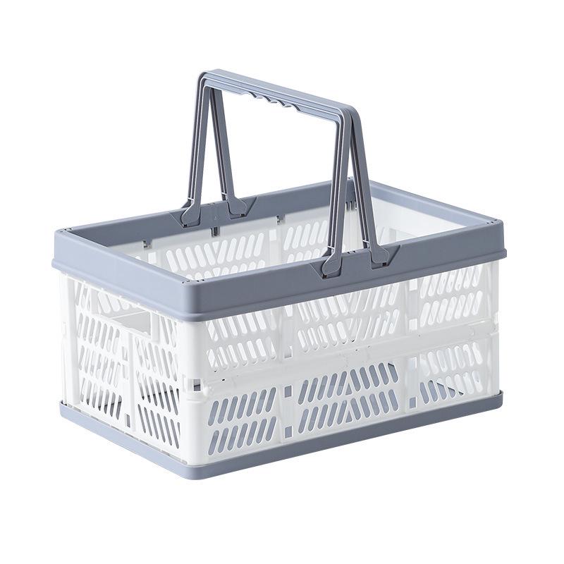 Grand Panier à Main Pliable en Plastique pour Shopping, Pique-niques & Collations