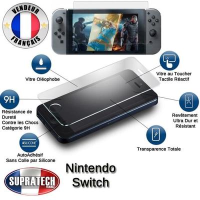 Tempered Glass Screen Protector Against Shocks for Nintendo Switch Console