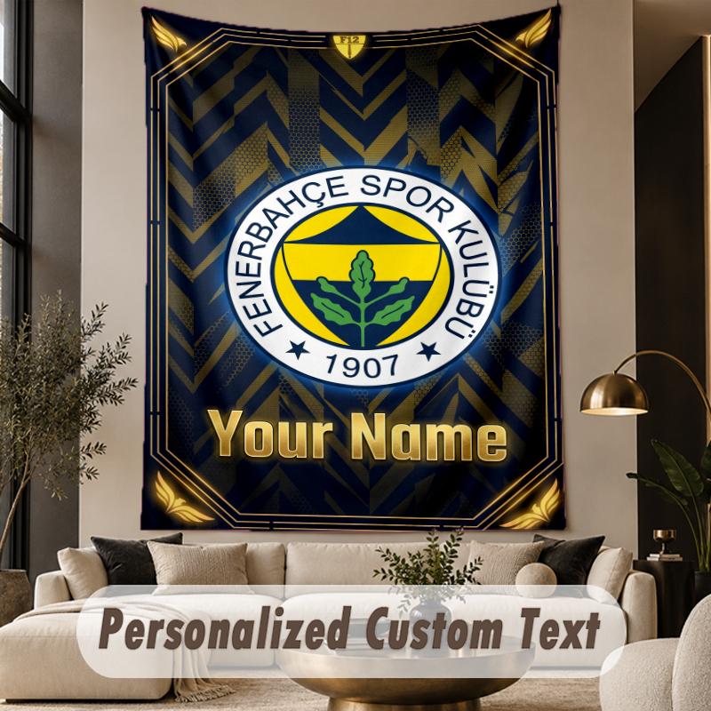 Custom Text Tapestry Fenerbahçe FC Print Wall Tapestry Indoor Living Room Wall Decor