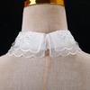 Fashionable Embroidery Floral Beaded Lace Fake Collar for Women Lapel Ruffled Organza Removable Collar Dress Accessory