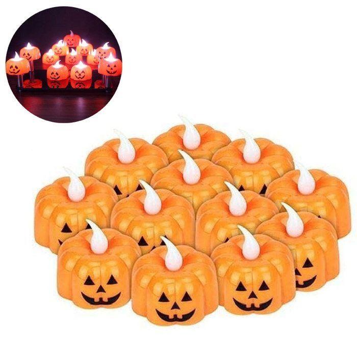 Bougies chauffe-plat - AIMOONSA - Citrouille - 12 pièces - Résine - LED sans flamme
