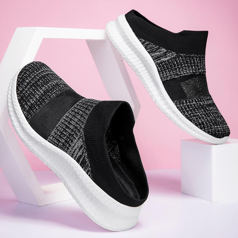 Shoes Women's Shoes New Large Size Socks Shoes Couple Shoes Breathable Fly-woven Shoes Soft-soled Casual Mother Shoes