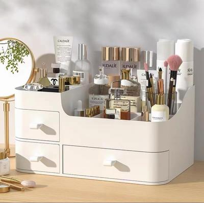 Large Drawer Cosmetic Organizer Box: Skincare, Lipstick, and Desktop Storage Holder