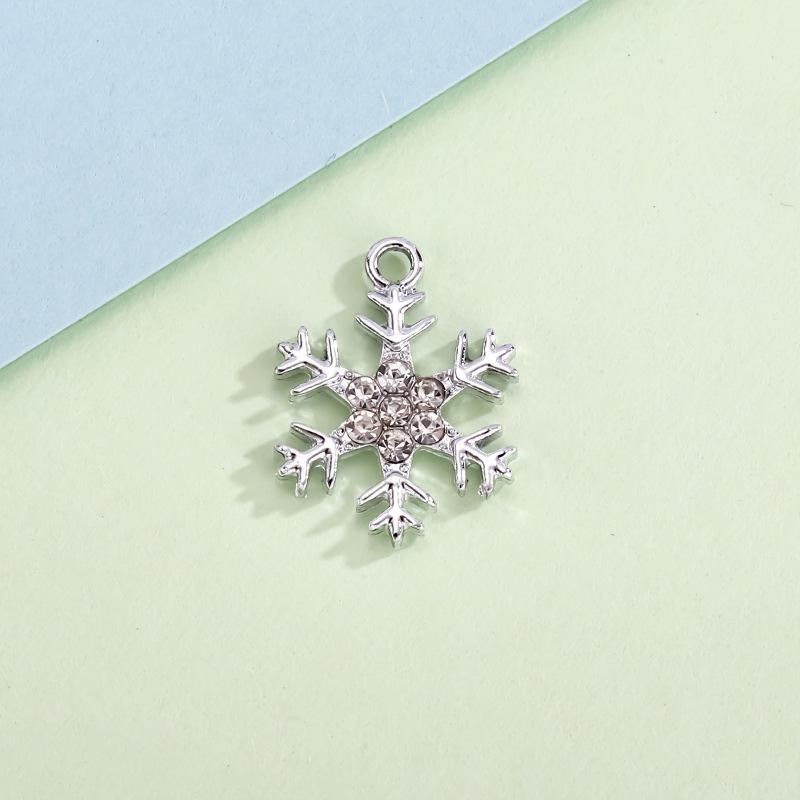 Snowflake Rhinestone Charm Pendant for DIY Jewelry: Christmas Alloy Accessory for Women’s Bracelets, Necklaces, and Earrings