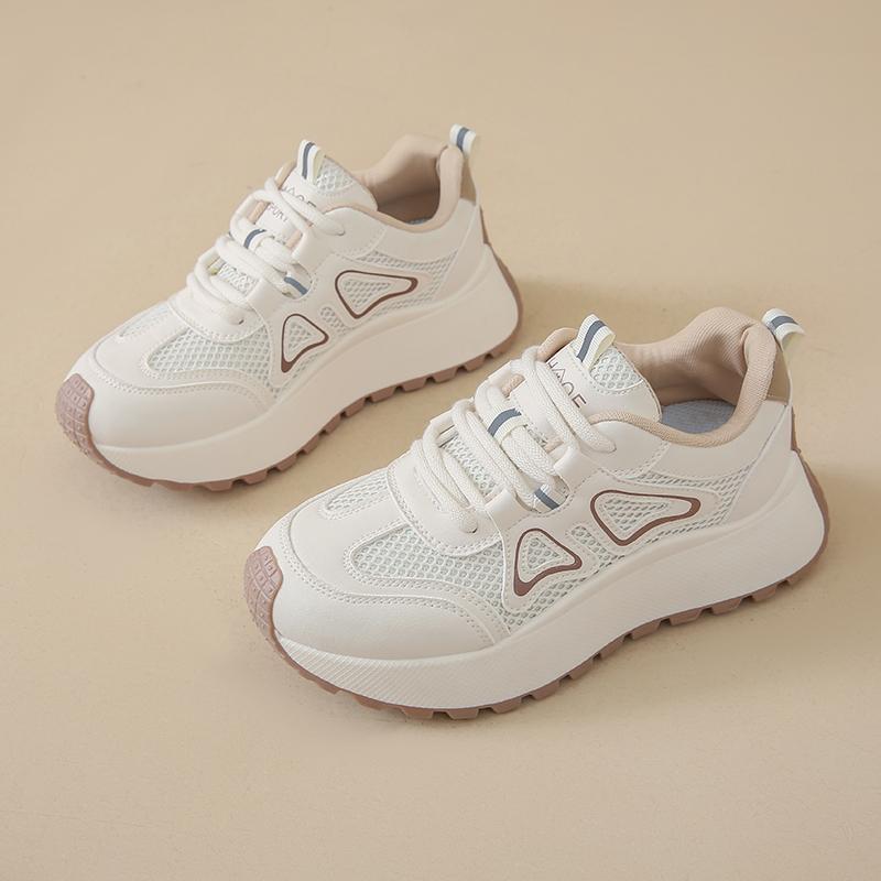 Fashion CRLAYDK Fashion Womens Chunky Sneakers Mesh Lace Up Trendy Shoes Platform Summer Casual Ladies Walking Comfort Trainer Tennis