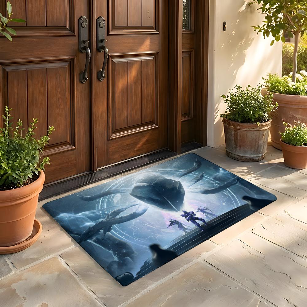 Floor Mat Soft Flannel Rug Non-Slip Absorbent Mat for Bathroom Bedroom Home Decor D-Destiny
