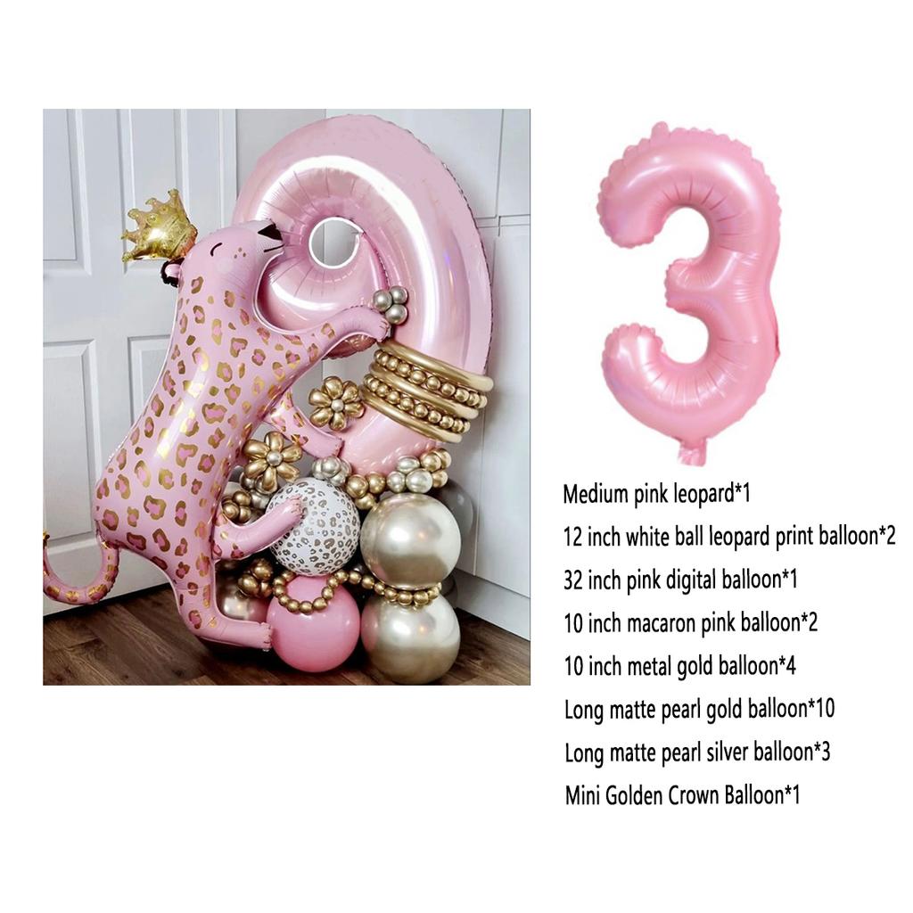 24 sztuk/zestaw różowy balony w kształcie lamparta tropikalny hawajski 32 cal folia w kształcie cyfr hel Globos Baby Shower dekoracje na imprezę urodzinową