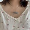 Fashionable And Trendy Punk Bow Necklace Elegant Stainless Steel Necklace For Women Birthday Party Jewelry Accessories