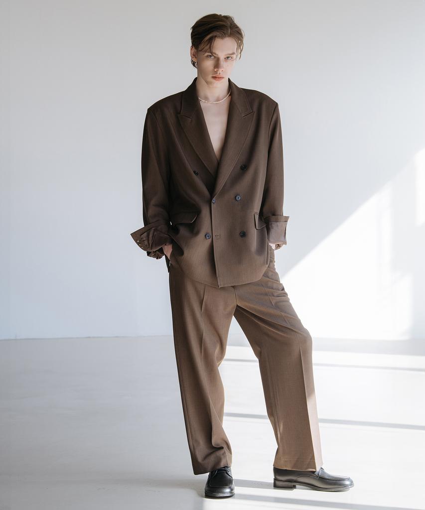 Decoroso Cier Peaked Double Overfit Jacket [Brown]