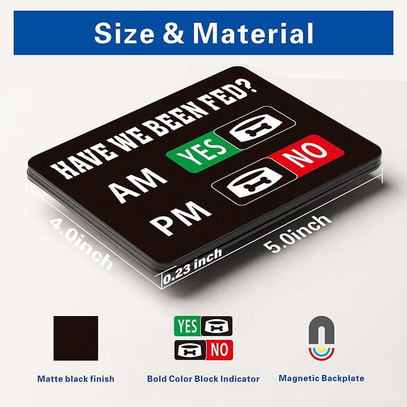 Magnetic Pet Feeding Reminder For Dog & Cat Fed Sign -Daily Am/Pm Chart Slider Sign For Pet Fed And Pill Reminder