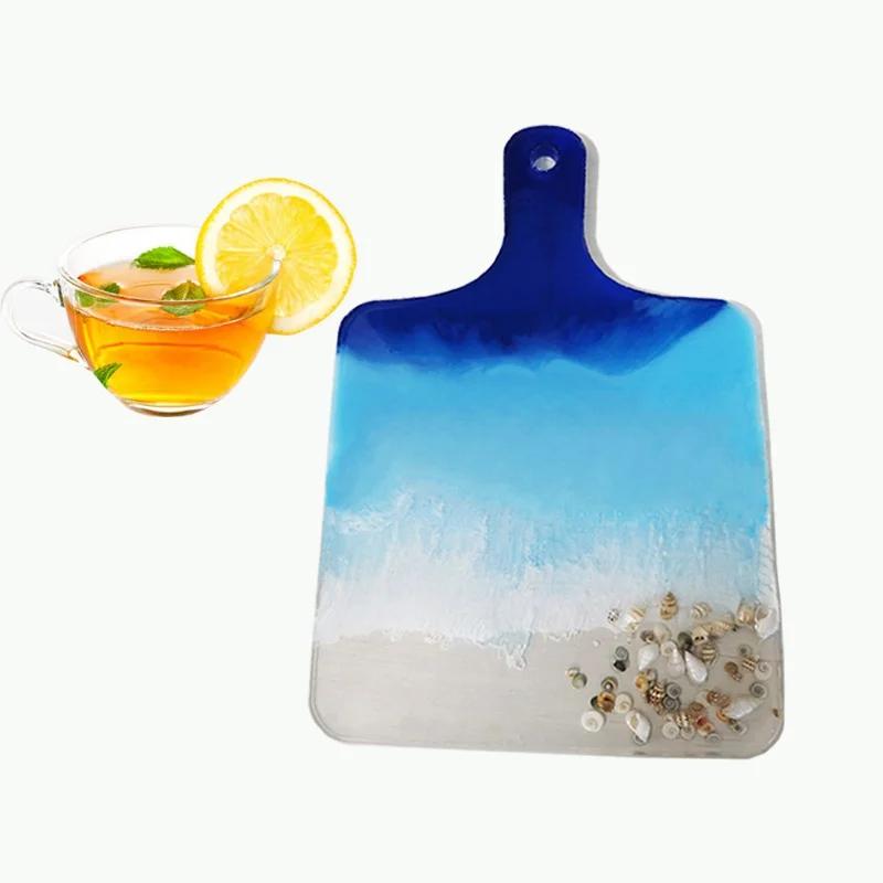 DIY Hand Handle Tray Mold Crystal Epoxy Mold Compote Coaster Japanese Dinner Plate Silicone Resin Compote