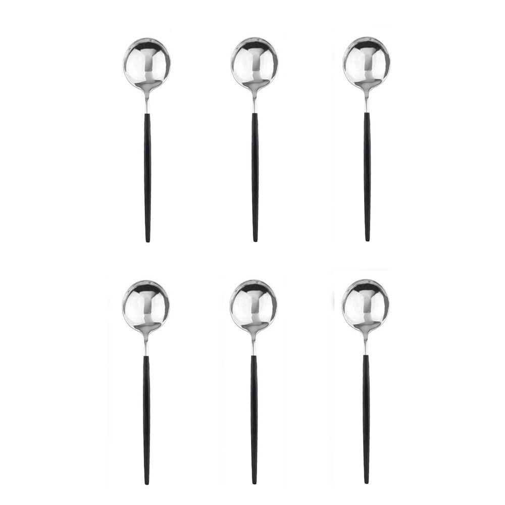 6st rostfritt stål kaffesked Dessertglass Barnskedar Polerad omrörande tesked Kökstillbehör Bestick