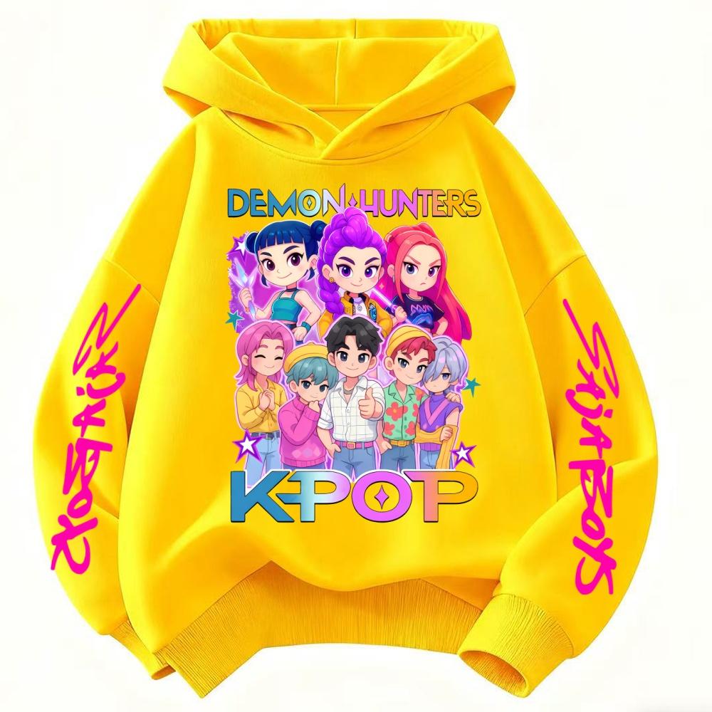 Mädchen Mode Lässiges Sweatshirt Film Neu Kinder K-Pop Dämonenjäger Kapuzenoberteile Kleinkind Mädchen Kleidung KPop DeCasual Mädchenkleidung