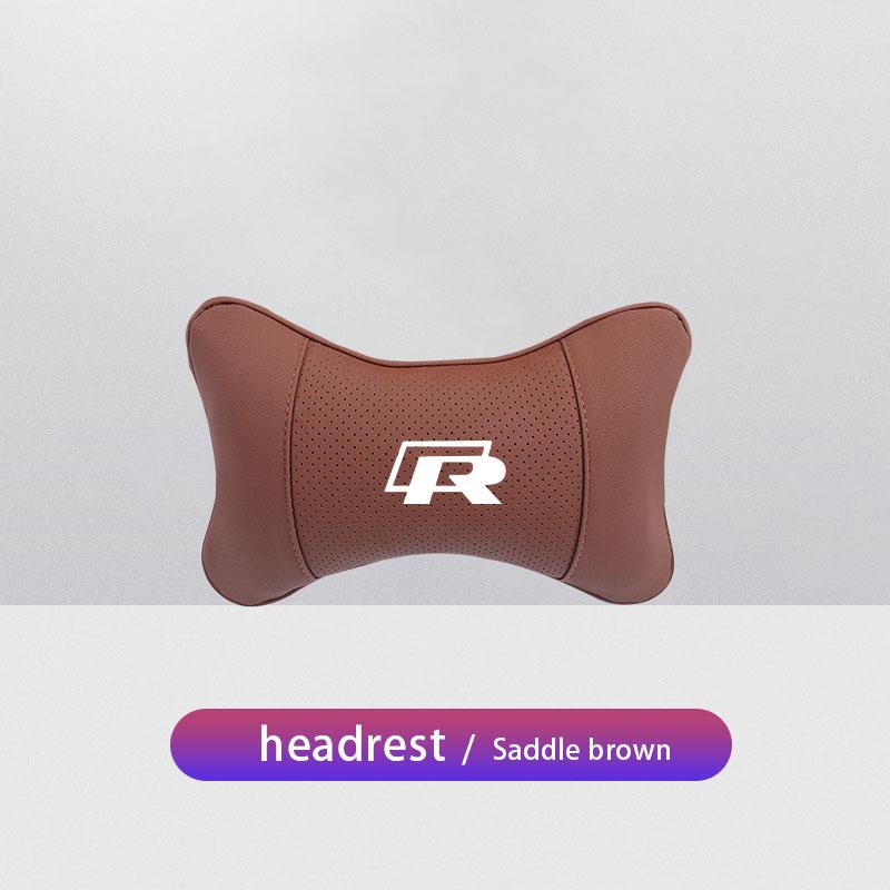 Keychain Leather Car Seat Headrest Memory Foam Comfort Neck Pillow Auto Interiors For Volkswagen VW T5 ID3 Tiguan GTI RLine Golf RB6