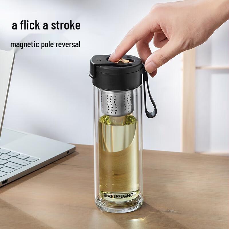 Fuguang Shangyi Double-Layer Magnetic Tea Infuser Glass Bottle