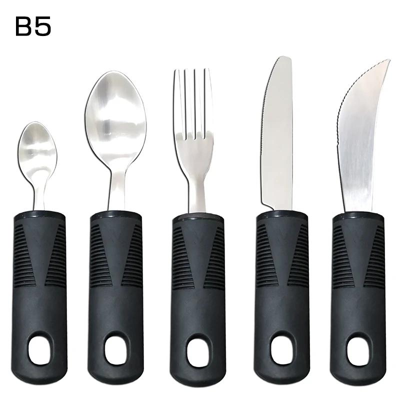 3/4/5Pcs/Set Elderly Adaptive Utensils Disabled Bendable Feeding Dinnerwares Parkinsons Self Training Spoon Fork Tableware
