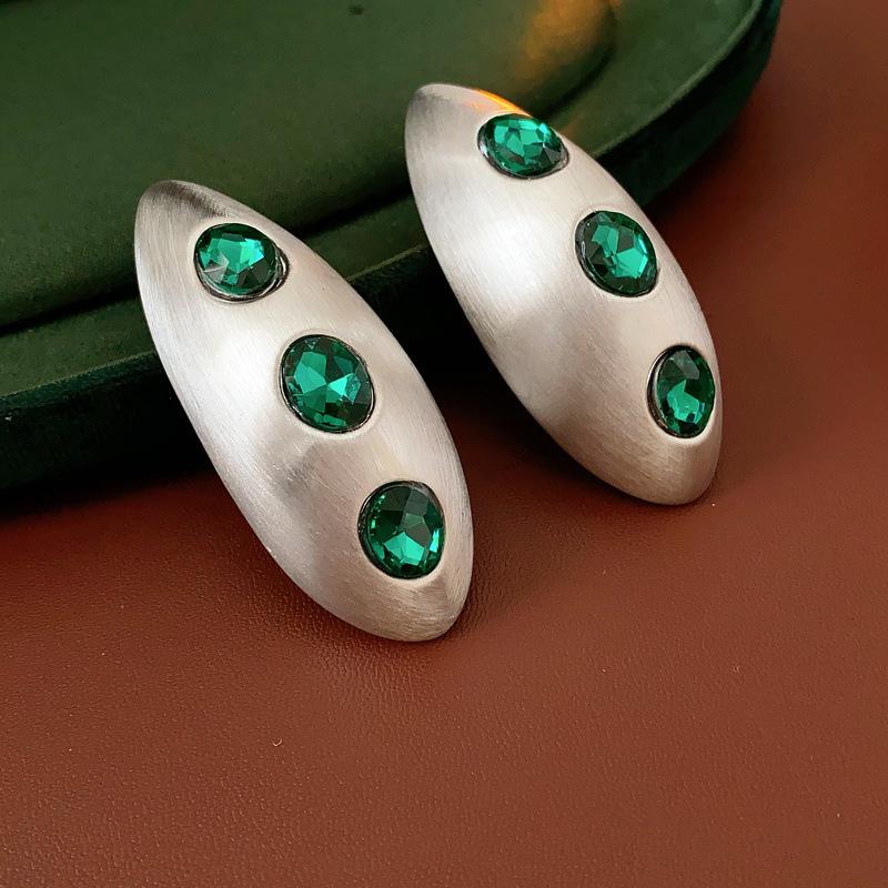 Silver Needle Gold-Plated Geometric Earrings: Chic, Luxurious, High-End Summer Style