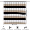 Striped Shower Curtain Modern Design with Black, White, and Beige Colors for Bathroom Decor Waterproof Fabric Shampoo Soap Dispe