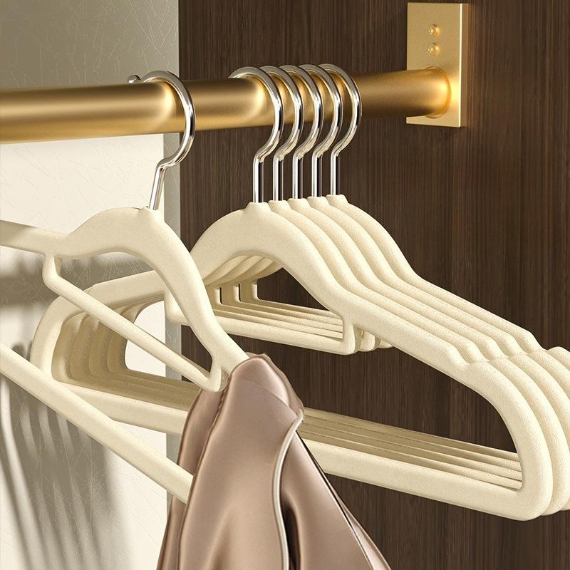 5Pcs flocked non-slip, mark-free clothes hanger, a must-have for dormitories, home use, autumn and winter clothing stores, down jackets, cotton coats