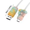 2 Pairs Silicone Charging Cable Protectors with Bowknot Design Fashionable Phone Accessories Wire End Guards for Cord