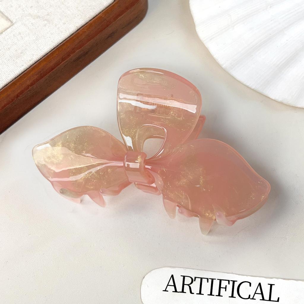 Elegant French-style Bow Hairclip Colorful Acrylic Hair Claws Crab-claw Clip, Updo Hairpin High-quality Women's Hair Accessories