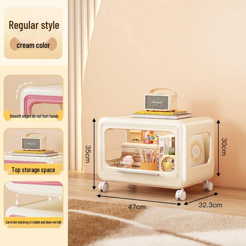 Movable Storage Cabinet for Living Room & Bedroom - Accommodates Toys, Snacks, Clothes