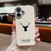 For iPhone 16 Pro Max 15 Pro 14 13 12 11 Case Deer Pattern Solid Color TPU Leather Texture Soft Matte Shockproof Phone Cover