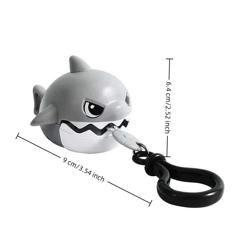Pull String Biting Shark Keychain Funny Stress Relief Fidget Toy Cute Shark Pendant For Backpack Bag Decor Car Key Accessories