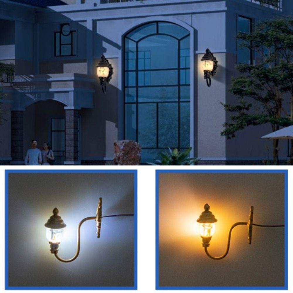 ABS Metal Material Dollhouse Wall Lamp 1.7*1.8cm/2.2*2.7cm Garden Yard Led Light