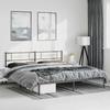 Metal Bed Frame with Headboard Black 183 x 213 cm